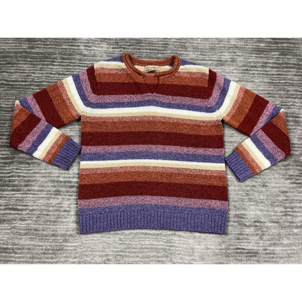 Mountain Lake‎ Sweater Womens Small Multicolor Striped V-Neck Acrylic Blend